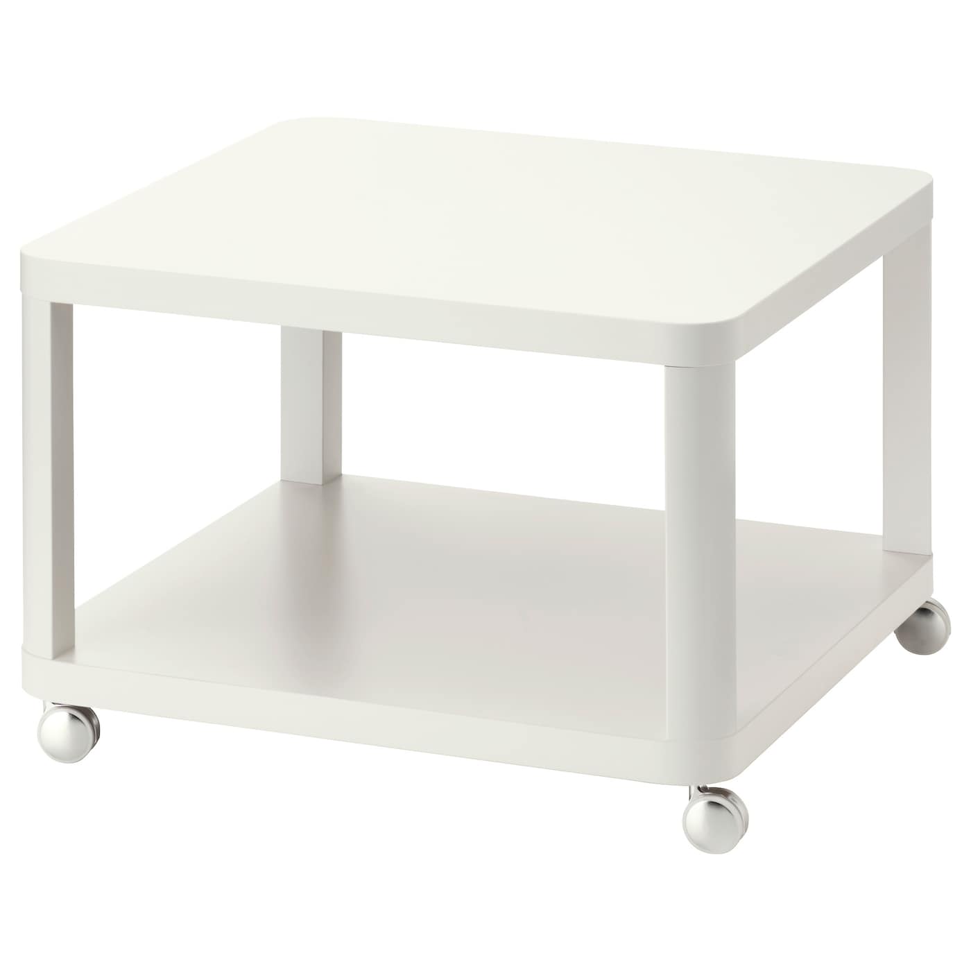 IKEA TINGBY Side Table on Casters - White - 25 1/4 x 25 1/4 $49.99