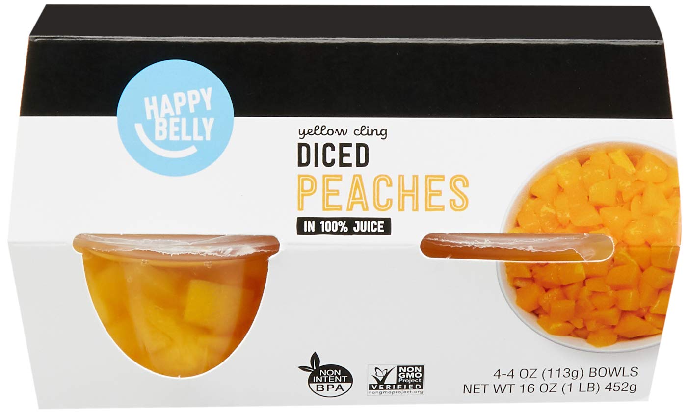 Happy Belly Diced Peach Or Pear Bowls 4 Packs $2 @ Amazon