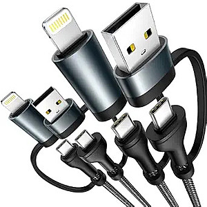 Prime Members: 2-Pk 6.6' XUDUO 4 in 1 USB-C 60W Charging Cables w/ Adapters $3.20 + Free S&H