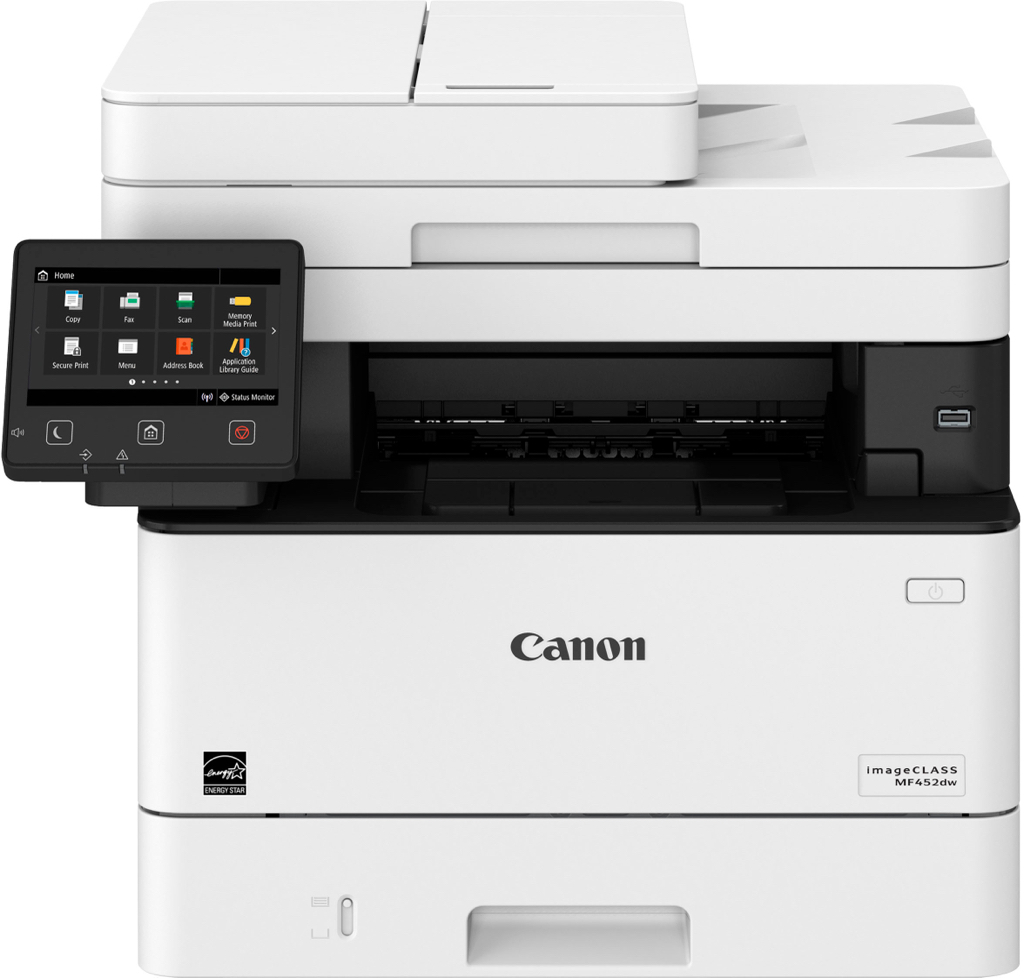 Canon - imageCLASS MF452dw Wireless Black-and-White All-In-One Laser Printer with Fax - White - $219.99