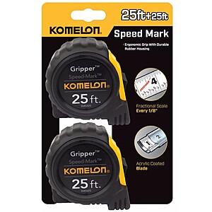 Select Stores: 2-Pk Komelon Speedmark Gripper 25' Tape Measure $7 + Free Store Pickup