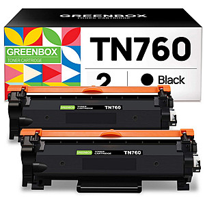 2-Pack GreenBox Replacement Compatible Toner Cartridge for Brother TN-760 /TN-730