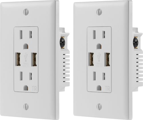 Dynex™ - 2.4A USB Wall Outlet (2-Pack) - White $14.99
