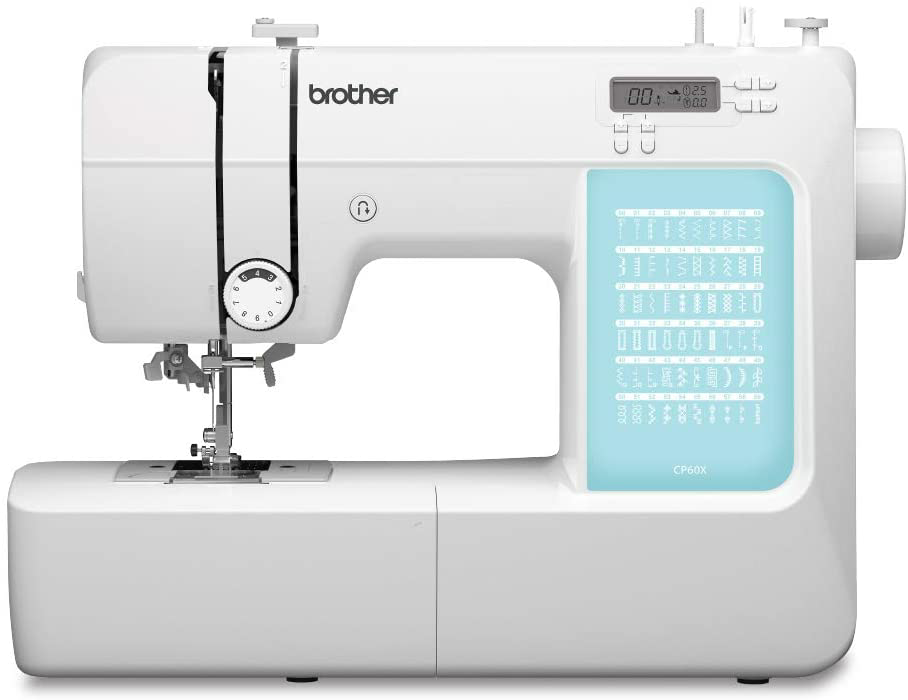 Amazon.com: Brother CP60X Computerized Sewing Machine, 60 Built-in Stitches, LCD Display, 7 Included Feet, White $119
