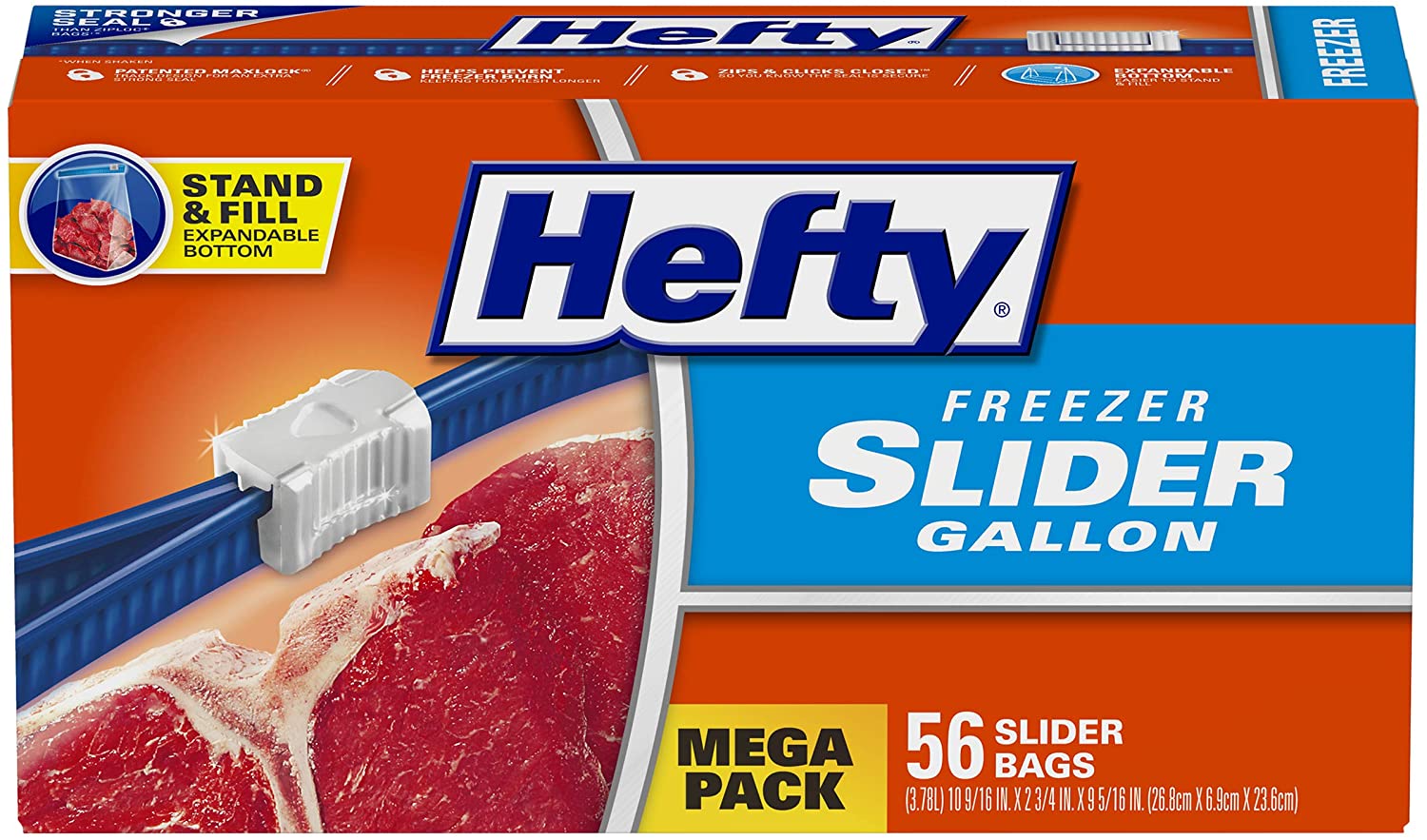 56-Ct Hefty Slider Freezer Storage Bags (Gallon) $6.25 or less w/ S&S & More $6.25