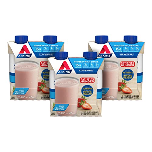 Prime members: 12-Ct Atkins Strawberry Protein-Rich Shake, Gluten Free $7.23 or less w/ S&S