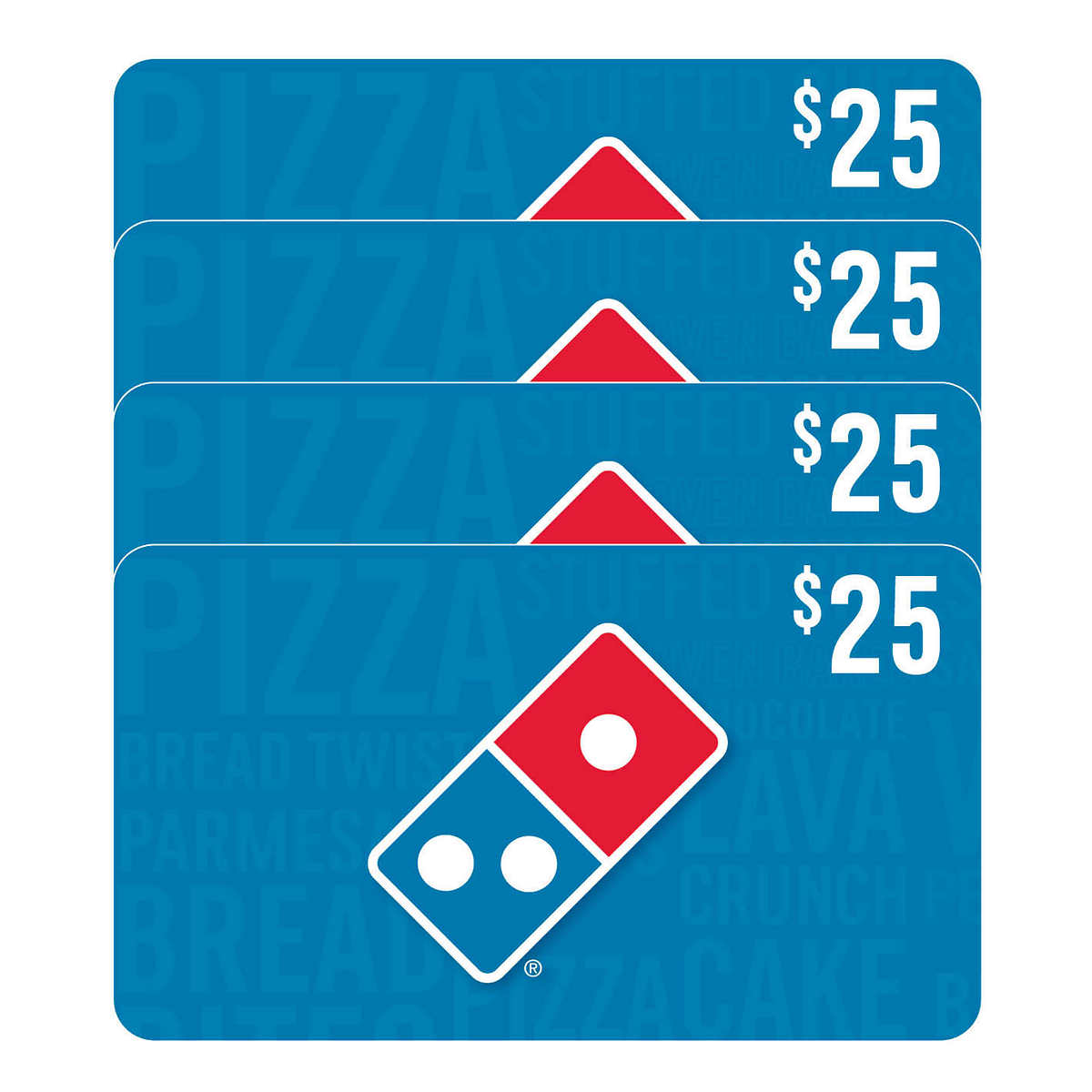 Costco Members: 4-Pack $25 Domino's eGift Cards (Email Delivery)