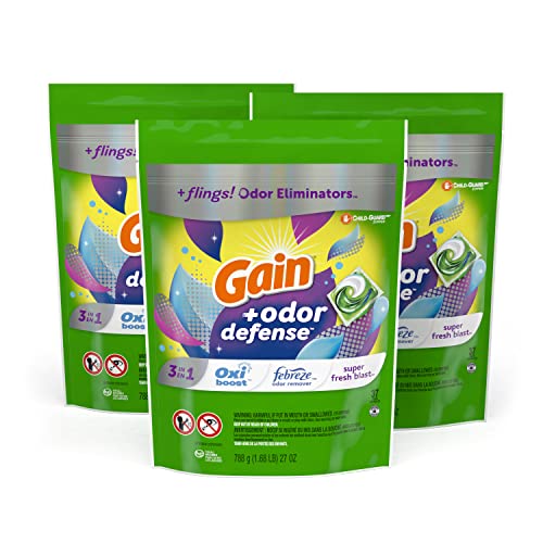 111-Ct Gain Flings 3-in-1 Laundry Detergent Soap Pacs (Super Fresh Blast Scent) $15.93 or less w/ S&S