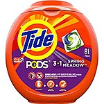 81-Count Tide Pods HE or Gain Flings Laundry Detergent Pacs $12 w/ Subscribe &amp; Save
