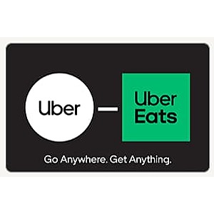 eGift Cards (Email Delivery): $50 adidas $40, $25 Vudu $20, $100 Uber/Uber Eats $90 & More