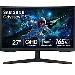 W+: 27" SAMSUNG Odyssey G55C QHD 165Hz 1ms(MPRT) Curved Gaming Monitor $149.99 + Free Shipping