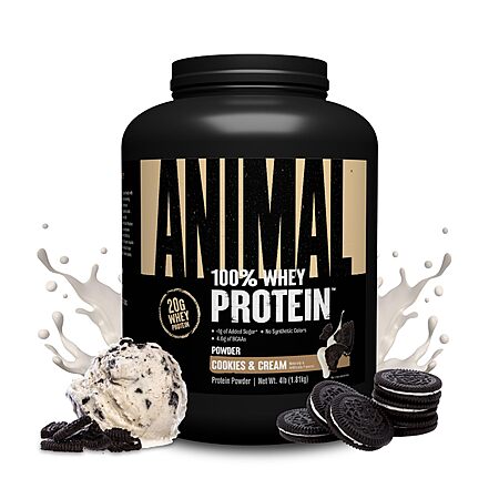 Select Accounts: 4-Lbs Animal 100% Whey Protein Powder, Cookies & Cream $31.16 or less w/ S&S @Amazon