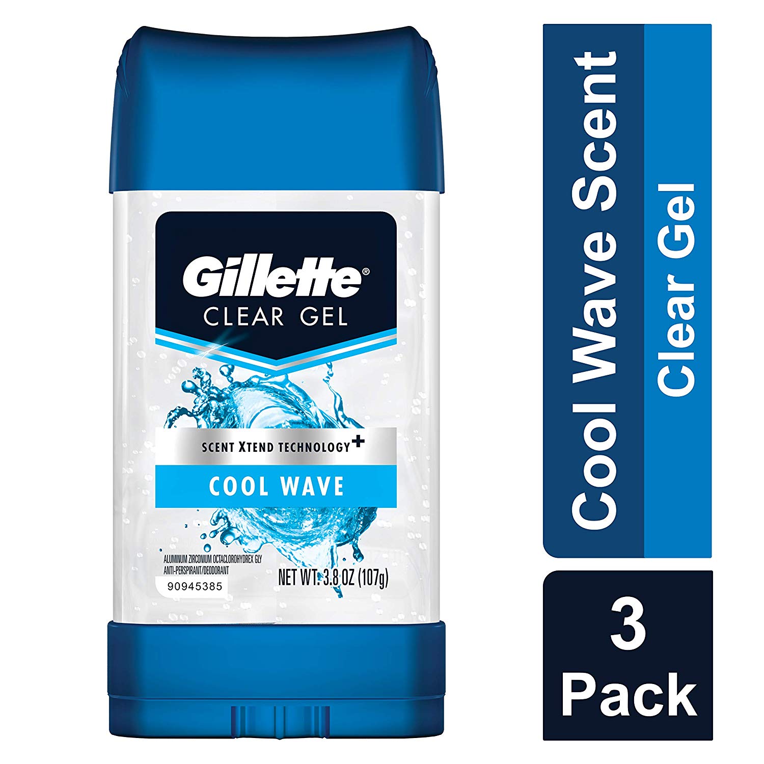 3 Pack Of 3 8oz Gillette Clear Gel Antiperspirant Deodorant For