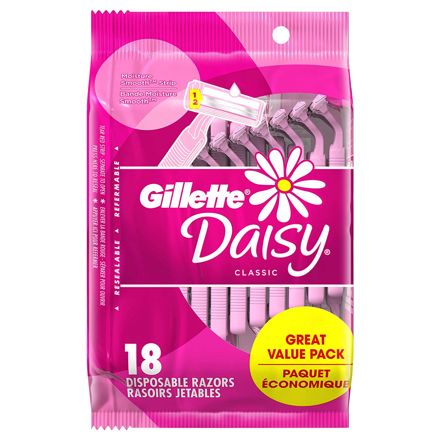 Gillette Daisy Women’s Disposable Razor: 18-Ct $7.29 or less w/ S&S & More