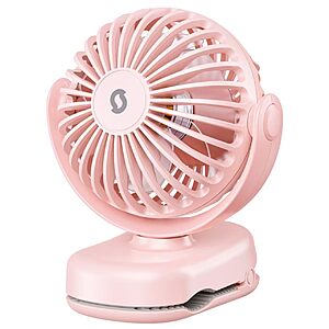 SWEETFULL Portable Clip on Fan - Mini Rechargeable Personal Fan with Strong Clamp, 3 Speeds, 11Hrs Cooling $9.24