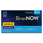BinaxNOW COVID‐19 Antigen Self Test by Abbott (2 Count) - $19.88 at Walmart - YMMV