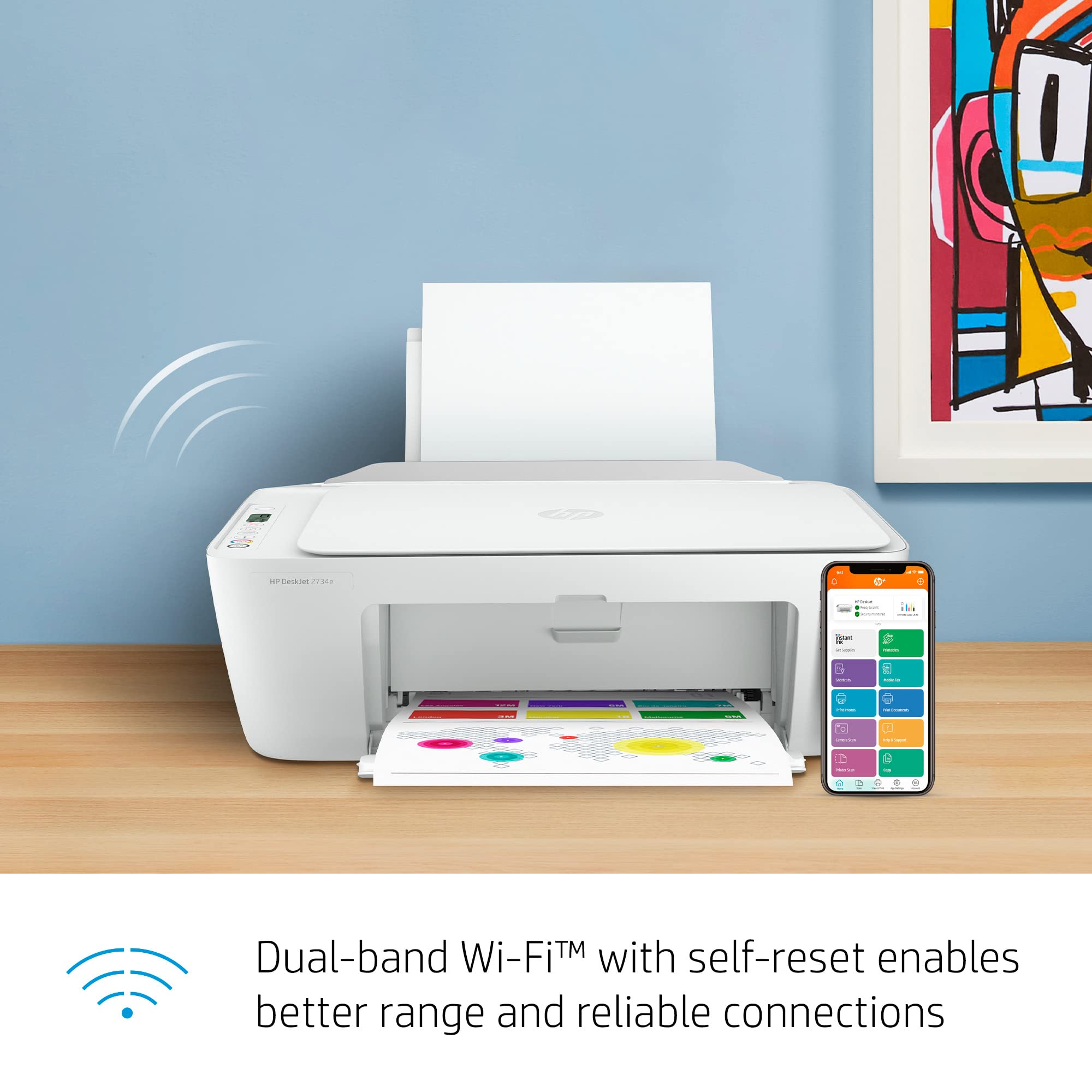 HP DeskJet 2734e Wireless Color All-in-One Printer with 3 Months Free Ink (26K72A) $39.99