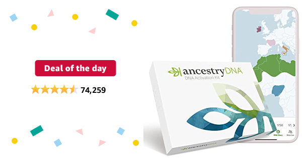 Deal of the day for Prime Members: AncestryDNA: Genetic Ethnicity Test, Ethnicity Estimate, AncestryDNA Test Kit… - $49.00