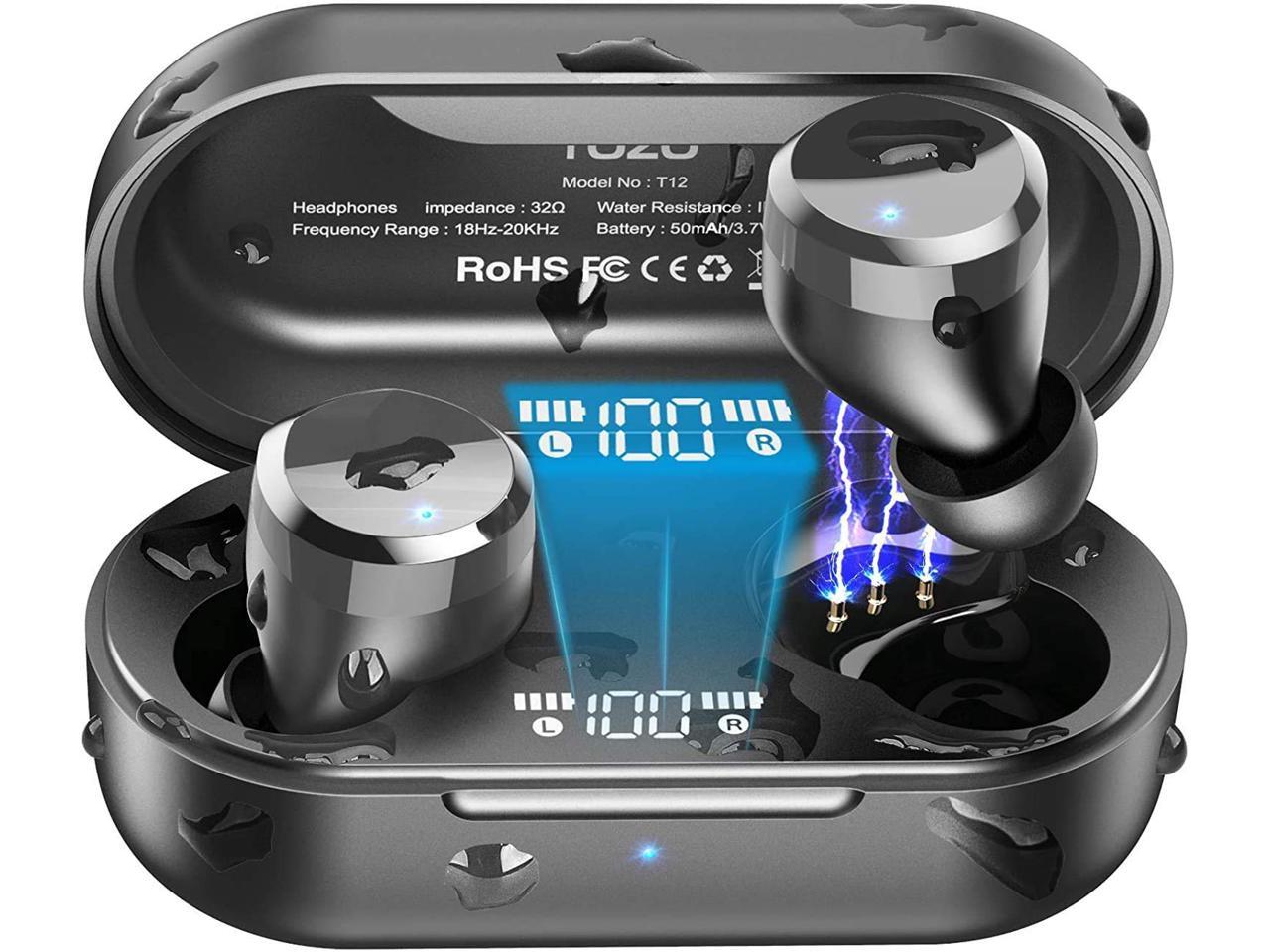 TOZO T12 Wireless Earbuds Bluetooth Headphones Premium Fidelity Sound Quality waterproof with mic $29.99