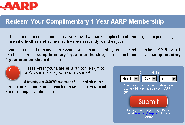 Free 1 Year Aarp Membership Or Renew Existing Spouse Card Must