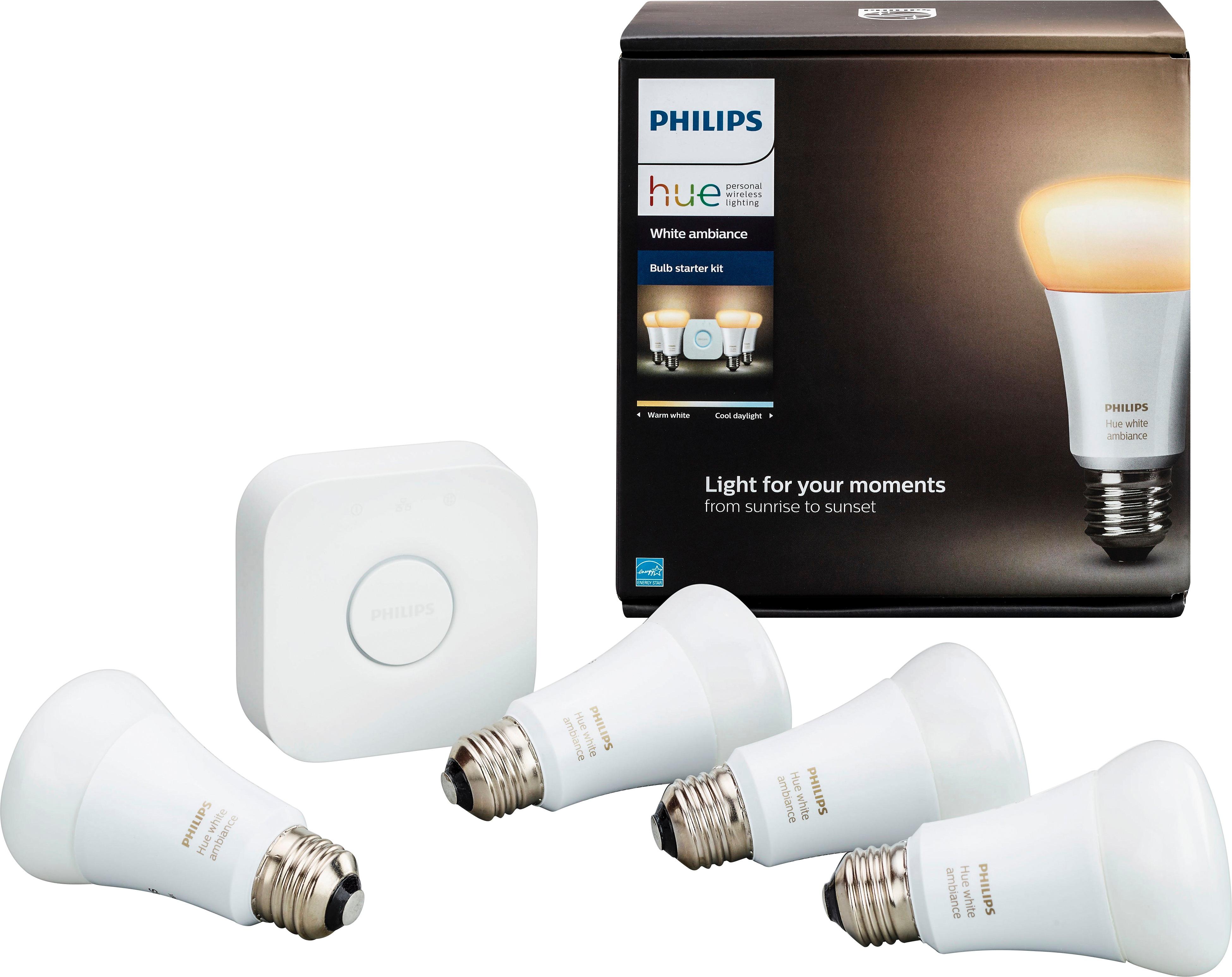 Philips Hue White Ambiance Starter Kit 30 4x Bulbs Bridge Home Depot Clearance