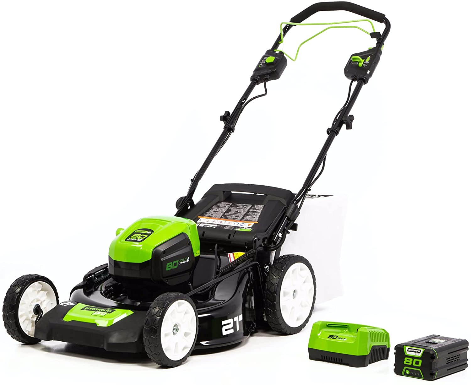 Amazon.com: Greenworks Pro 80V 21-Inch Brushless Self-Propelled Lawn Mower 4.0Ah Battery and Charger Included, MO80L410 $380.00