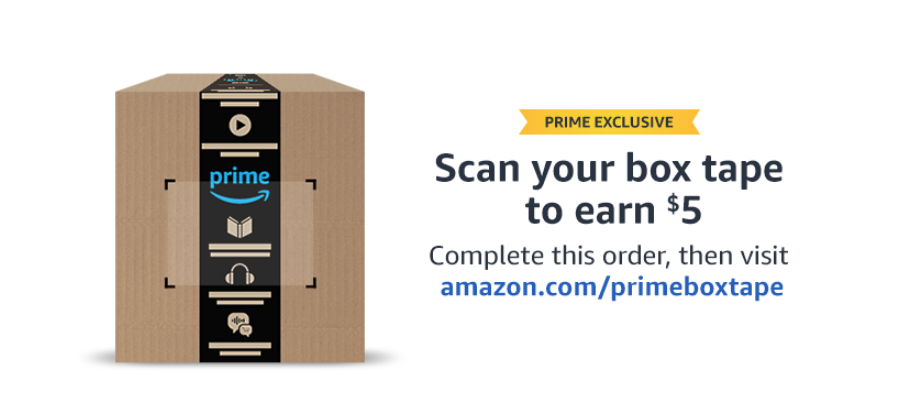 Amazon Prime: Scan your box tape and earn $5 YMMV