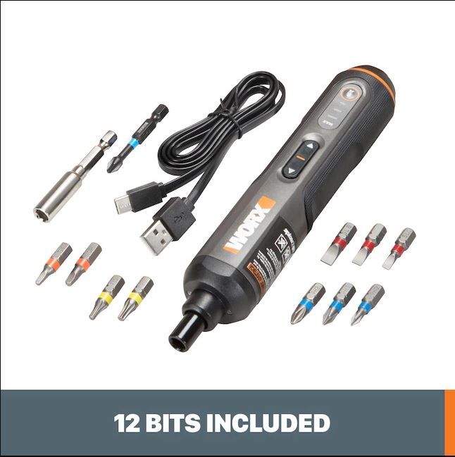 WORX 4-Volt 1/4-in Cordless Screwdriver + Free Shipping $24.99