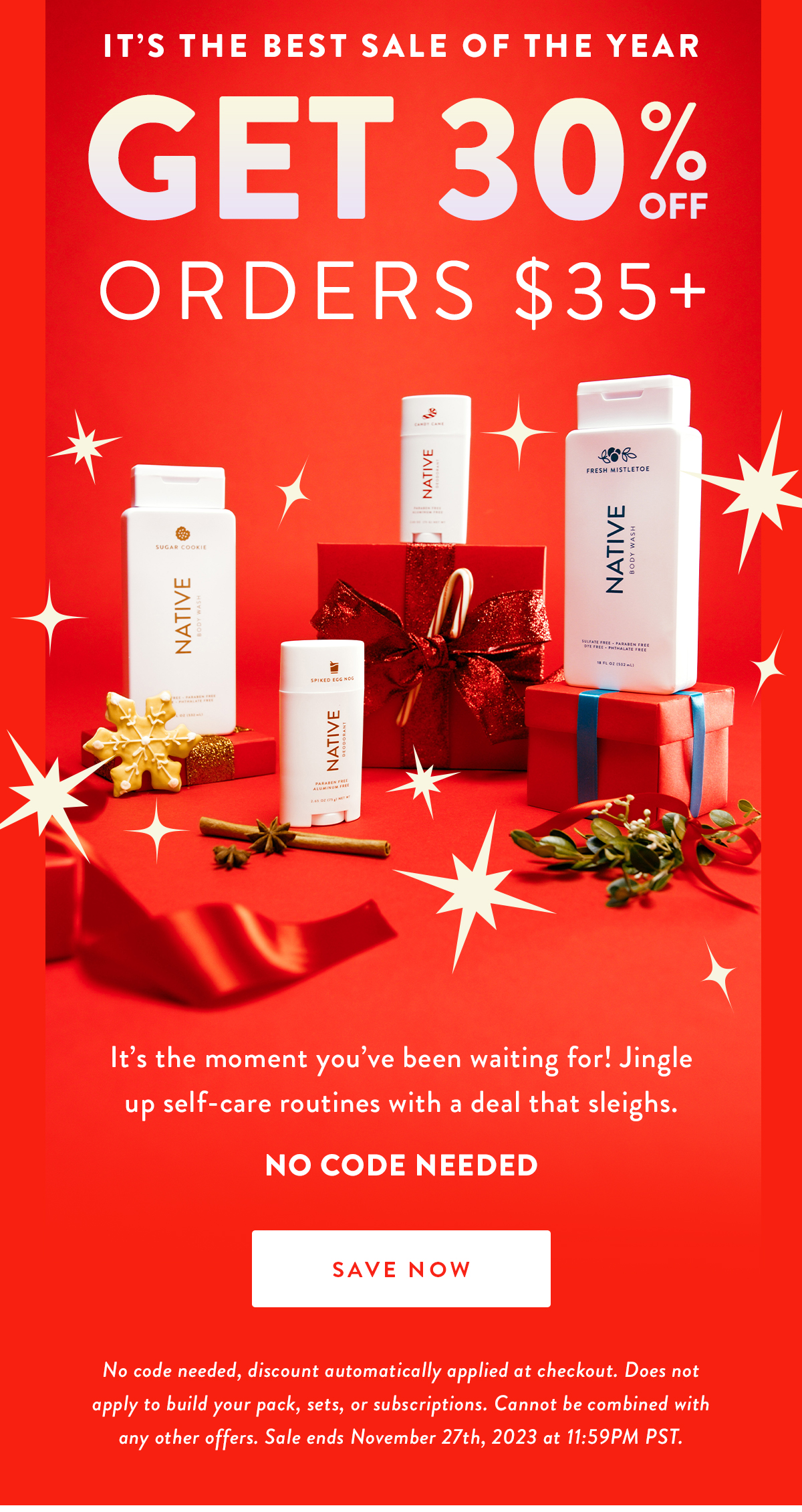 Native Deodorant 30% Off Order of $35 or More