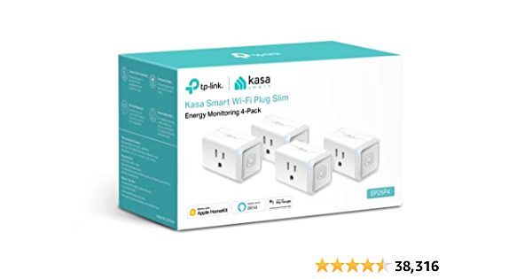 Kasa Smart WiFi Plug Mini with Energy Monitoring and Apple HomeKit (4-pack), EP25 - $49.99
