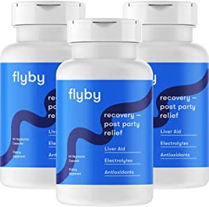 Flyby Hangover Recovery Pills 3 bottles of 90-count Cure Hydration Headache Prevention Morning After Pill Recovery Dehydration Relief Electrolyte Dihydromyricetin DHM $3 $35.09