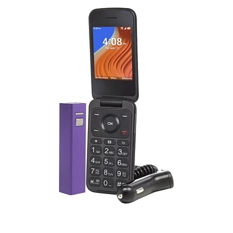 New or Existing HSN customers AFTER COUPON: TCL Alcatel My Flip 2 T408DL Tracfone with 1200 Min/Text/Data 365 days validity- $25