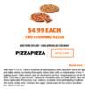 Little Caesars Restaurant: Large two 1-Topping Custom Round Pizzas $9.98 ($4.99 each)