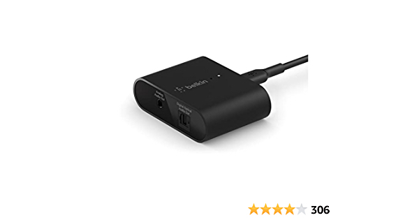 Belkin SoundForm Connect AirPlay 2 Audio Adapter Receiver for Wireless Streaming with Optical and 3.5mm Speaker Inputs for iPhone, iPad, Mac Mini, MacBook Pro and other A - $69.99