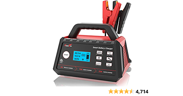 TowerTop Automotive 12V Fully Automatic Smart Battery Charger, 2/10/25Amp with 8 modes including Jump Start - FREE PRIME DELIVERY - $107.49