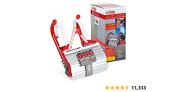 Kidde Fire Escape 2-Story Ladder, Escape Ladder, 13-Foot Anti-Slip Rungs, Rope Ladder - $25