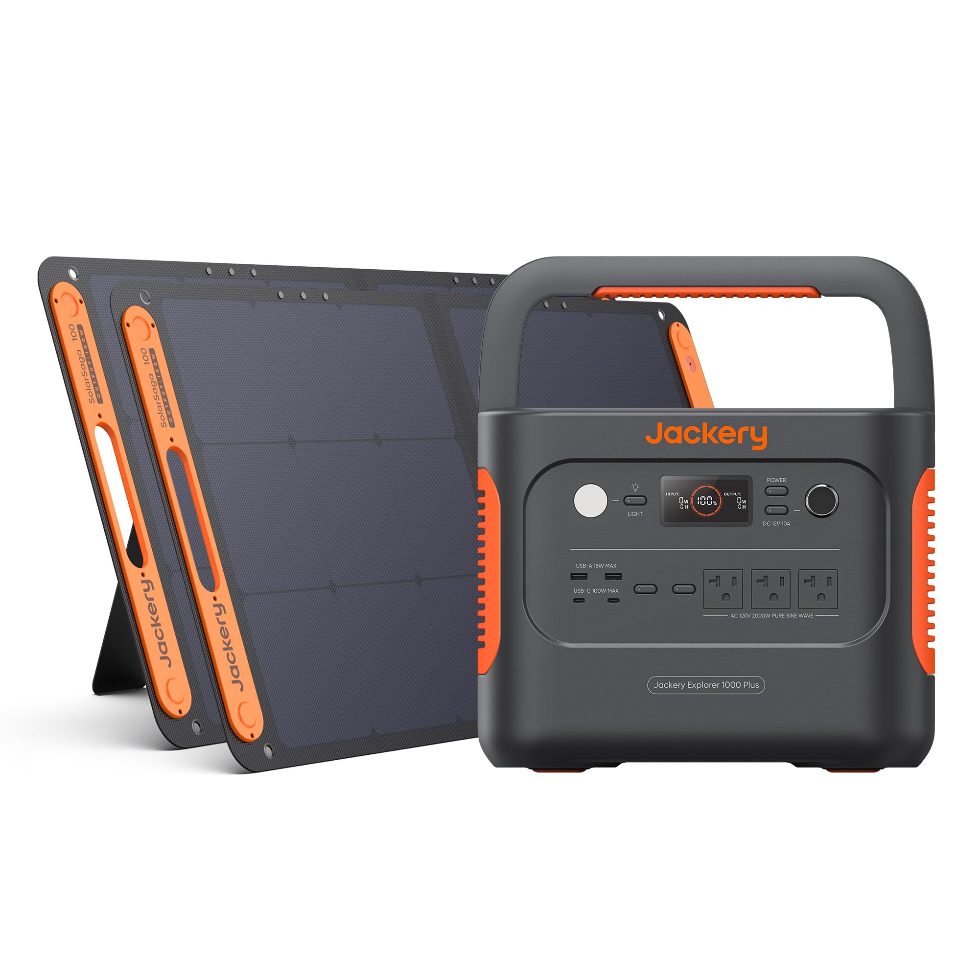 Jackery 1000 1264Wh Portable Power Station with 2x100W Solar Panels, 2000W Output $1249