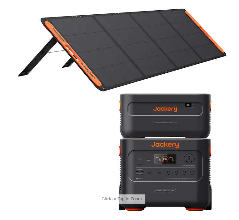 Jackery Generator 4000 Kit, Explorer 2000Plus +Battery Pack +Solar Panel $2499