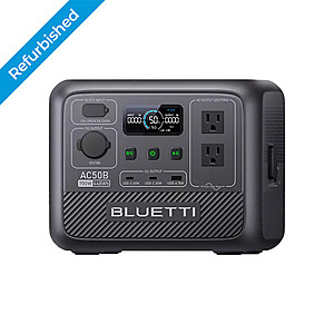 Refurbished BLUETTI AC50B 700W 448Wh Portable Power Station LiFePO4 for Road Trip/Outage $180