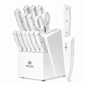 NULAS Knife Set, 14 Piece Kitchen Knife Set with Block Self Sharpening, Stainless Steel $24.99