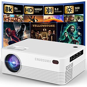 Smart Projector with WiFi and Bluetooth, Native Full HD 1080P Projector $39.99
