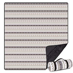 Extra Large Picnic Blanket(79 "x 82"), 3-Layer Thickening Waterproof Camping Blanket (Boho Brown) $12.49