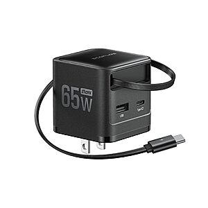 Prime Members: EF ECOFLOW Up to 65W 3-in-1 USB C Charger w/ Retractable Cable $20.20 or less + Free S&H
