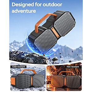 ABitmax Outdoor Bluetooth Speaker, 90W Peak, 35H, IPX7 Waterproof $58.99