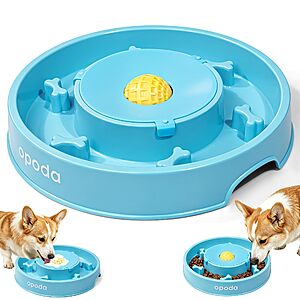 Opoda Slow Feeder Dog Bowls, Fun Slow Feeding & Lick Bowl with Rolling Ball $11.99