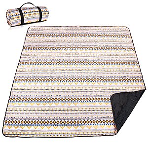 Airensky Extra Large(79 "x 83") Picnic Blanket, 3-Layer Thicking Outdoor Camping Blanket, Machine Washable Beach Blanket $12.49