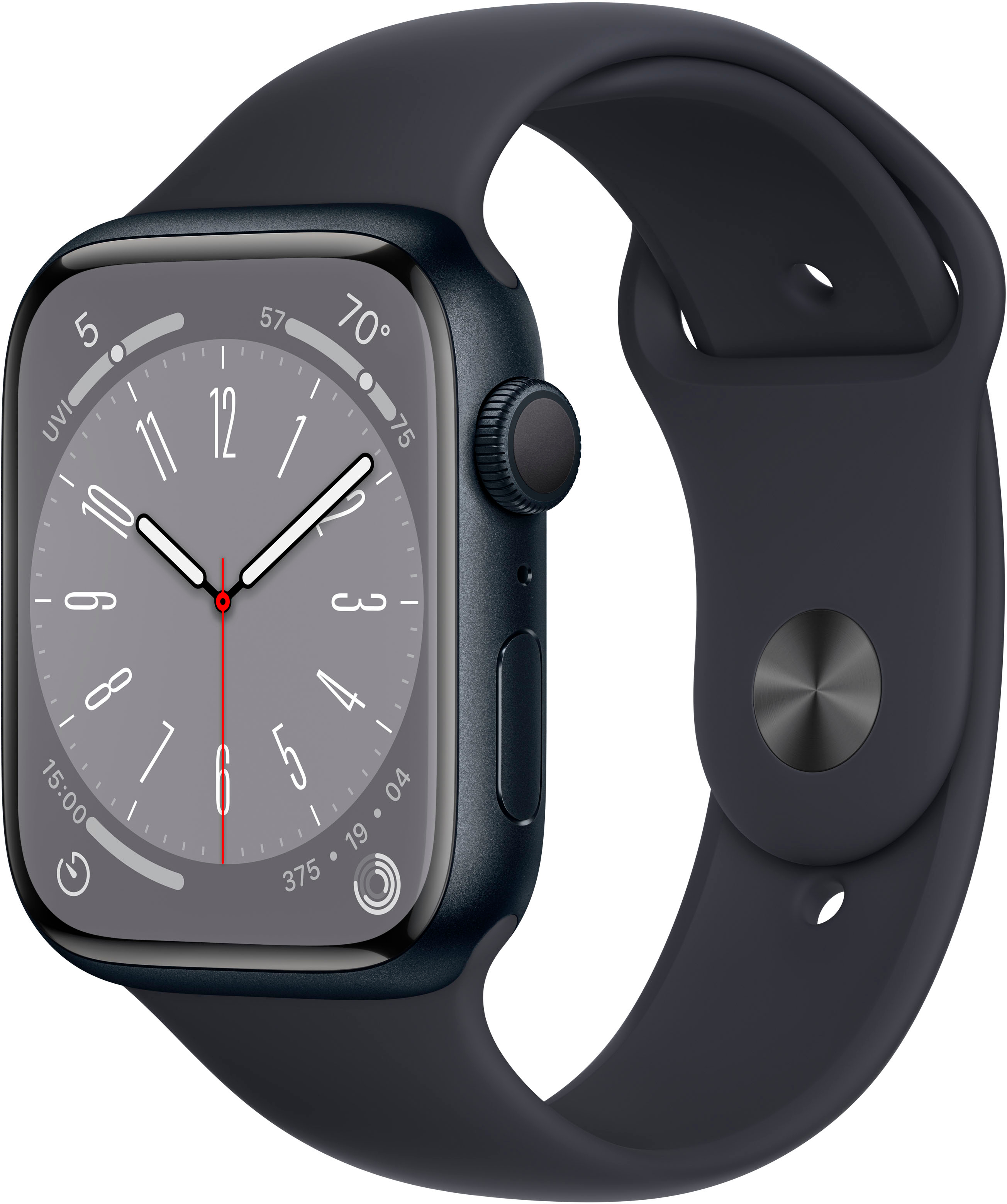 Apple Watch Series 8 (GPS) 45mm Aluminum Case with Midnight Sport Band M/L Midnight MNUL3LL/A - Best Buy $379
