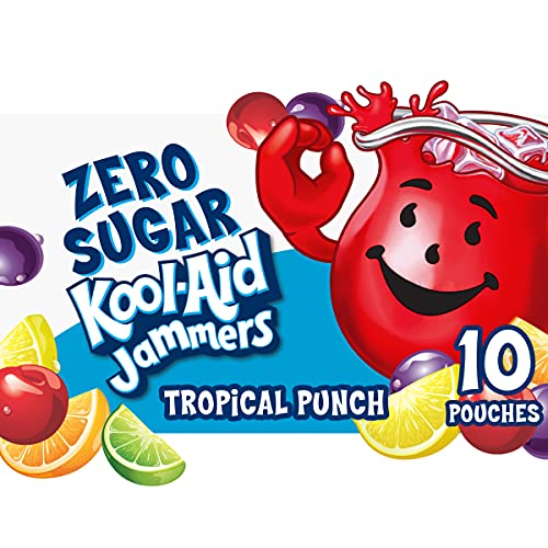 Kool-Aid Zero Sugar Jammers Tropical Punch Flavored Juice Drink (40 Pouches, 4 Boxes of 10)  $2.69