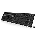 Arteck 2.4G Wireless Keyboard Stainless Steel Ultra Slim Full Size Keyboard with Numeric Keypad for Computer/Desktop/PC/Laptop/Surface/Smart TV/ Windows 10/8/ 7 Rechargeable  $22
