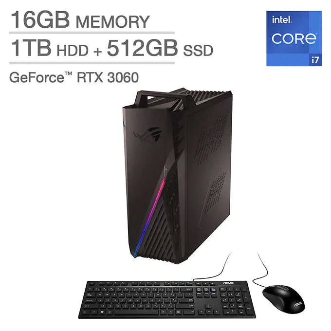 ASUS ROG Gaming Desktop - Intel Core i7-12700F - GeForce RTX 3060 $1000. Reg $1700.  Shipping is $15 from Costco.
